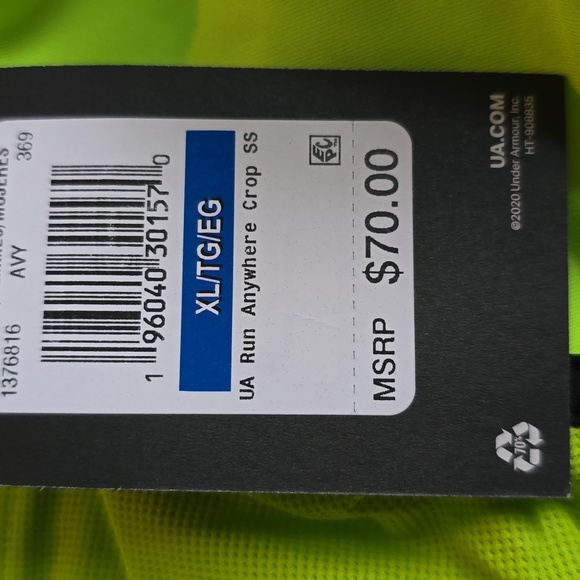 UNDER ARMOUR WOMEN'S FLORESCENT GREEN ATHLETIC CROP TOP SIZE XL - Picture 8 of 15